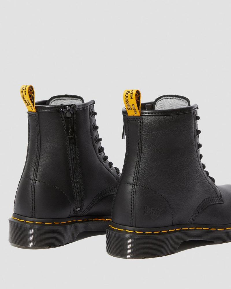 Women's Dr Martens Maple Zip Newark Steel Toe Work Boots Black | AU 400EBC